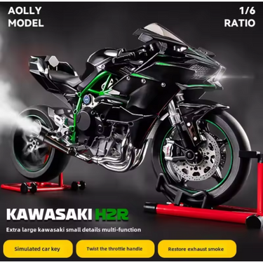 1:6 DIECAST KAWASAKI NINJA H2R BOOTABLE SPRAY MODEL BIKE